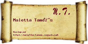 Maletta Tamás névjegykártya
